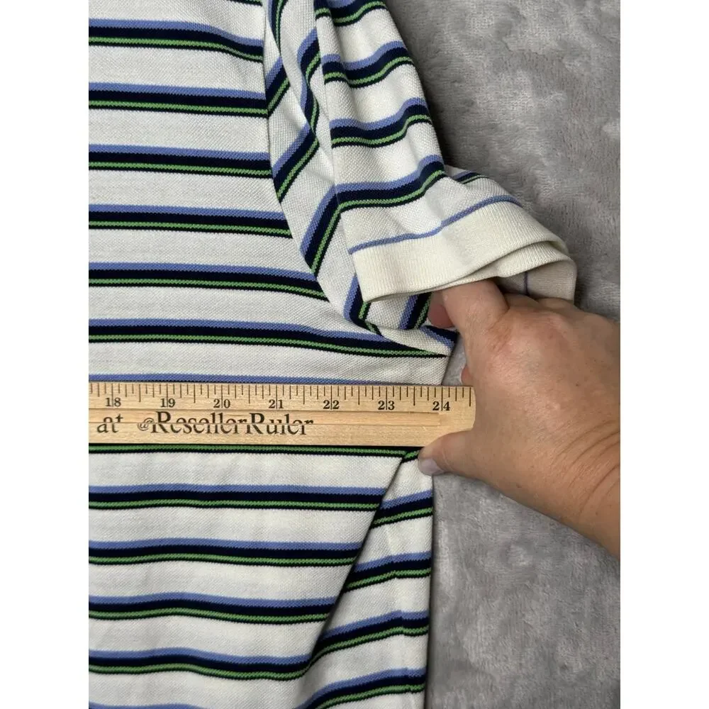 Polo Ralph Lauren Polo Shirt Mens XL Striped Mercerized Pima Mesh Cotton Vintage